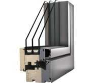 Dřevohlin&iacute;kov&eacute; okno Internorm HF 410 - design studio
