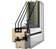 Dřevohlin&iacute;kov&eacute; okno Internorm HV 450 - design home soft